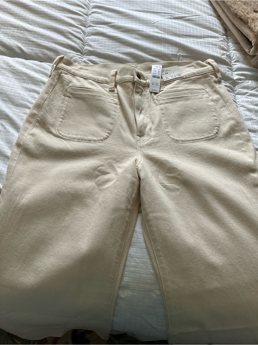 J. Crew Cream High-Rise Wide Leg Jeans NWT size 30 - Picture 7 of 8